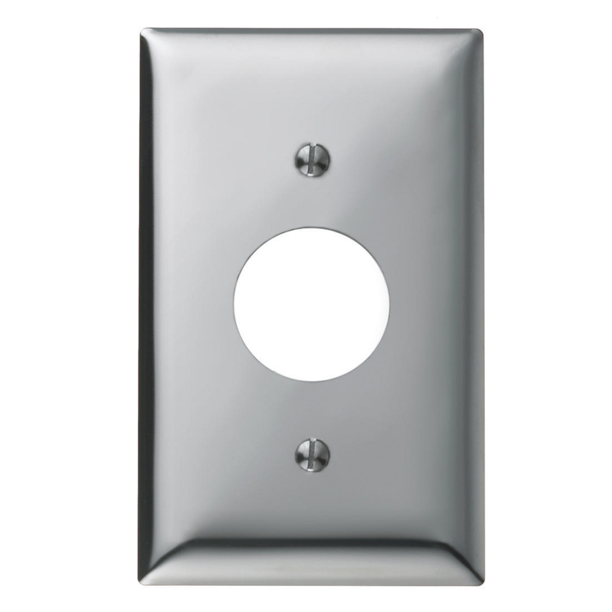 Wallplates and Boxes, Metallic Plates, 1- Gang, 1) 1.40" Opening, Standard Size, Chrome Plated Steel