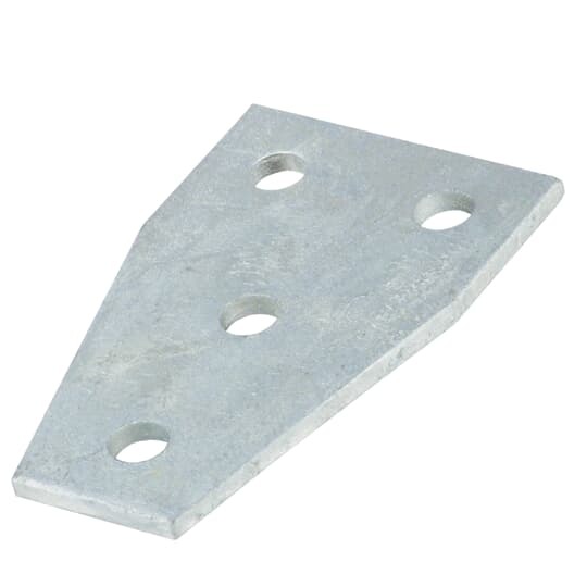 Plate, Four Hole Tee, Length 5-3/8 Inches, Width 3-1/2 Inches, Hole Diameter 9/16 Inch, Steel