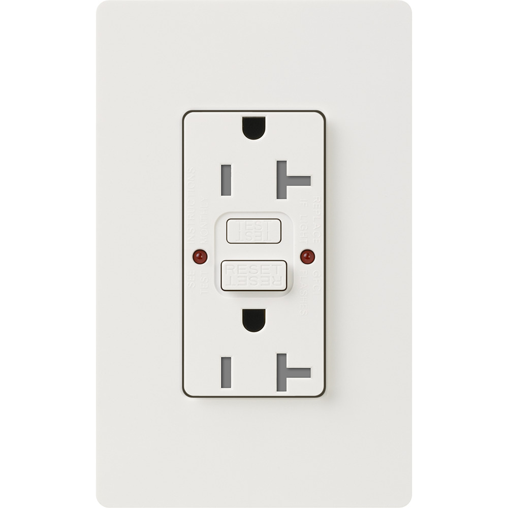 Tamper resistant, Self-testing GFCI receptacle, 20A in eggshell