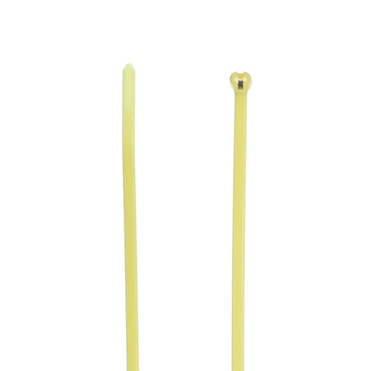 Cable Tie, Yellow Polyamide (Nylon 6.6) for Temperatures up to 85 Degrees Celsius (185 F) for Indoor Applications, UL/EN/CSA62275 Type 2/21 Rated for AH-2 Plenum, Length of 277mm (10.9 Inches), Width of 3.6mm (0.14 Inch), Thickness of 1mm (0.04 Inch), Tensile Strength Rating of 134 Newtons (30 Pounds), Bulk Pack