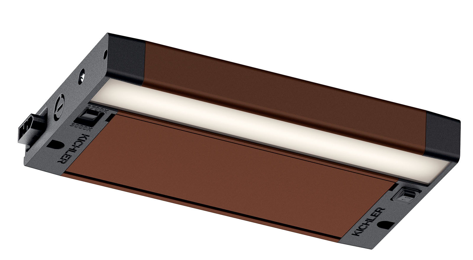 The high quality light output of the 6U Series LED under-cabinet fixture offers a consistently diffused, spot-free lighting effect. The ability to switch the fixture between 2700K and 3000K allows for the ultimate in homeowner customization.
