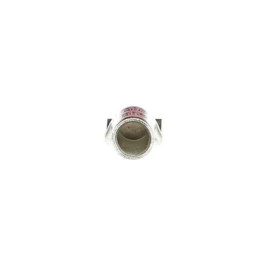 Copper Two-Hole Lug, Long Barrel, Blind End, Tongue Length 1.19 Inches, Max 35kV, Wire Size 1/0 AWG, 1/4 Inch Bolt Size, 5/8 Inch Hole Spacing, Tin Plated, Die Code 42, Die Color Code Pink