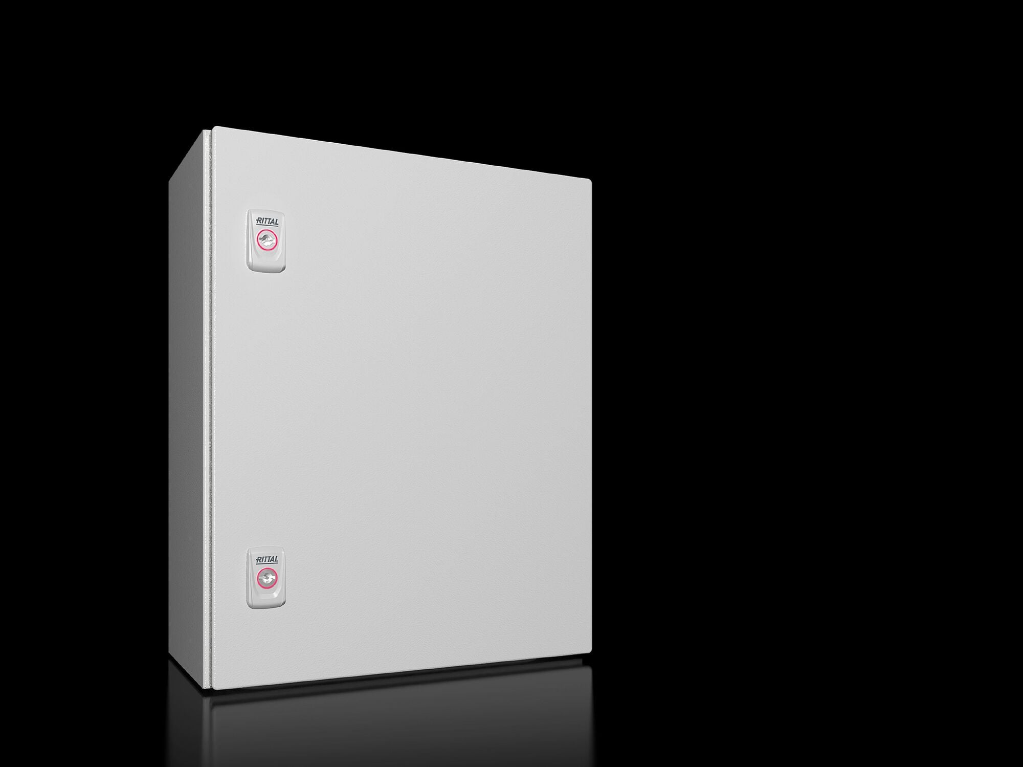 AX Compact enclosure, WHD: 400x500x210 mm, carbon steel, with mounting plate, single-door, with two cam locks
