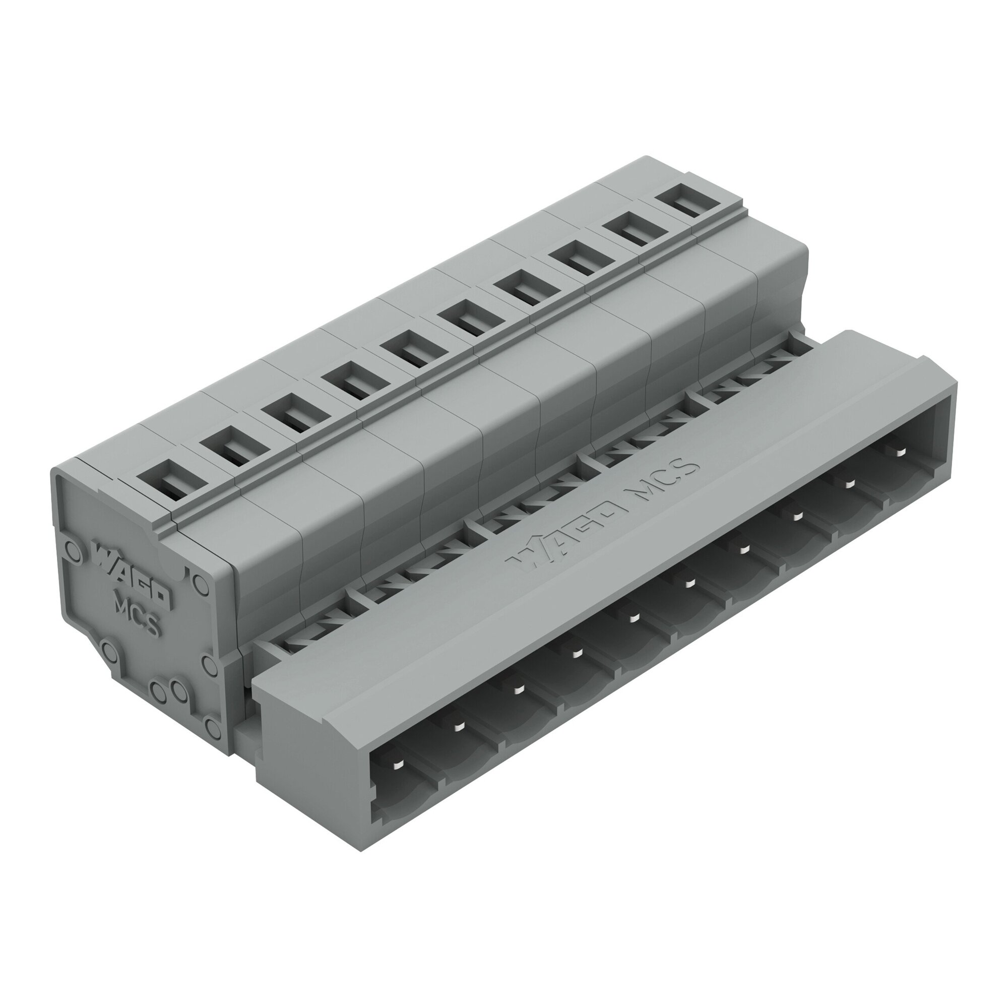 1-conductor male connector; CAGE CLAMP; 2.5 mm; Pin spacing 5 mm; 10-pole; 2,50 mm; gray