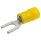 ILSCON Spade Terminal, Conductor Range 10-12, #10 Bolt Size, Vinyl Insulated, Yellow Color Code, Pack of 25