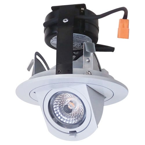 EL39730W 3 Inch Round Integrated LED Adjustable Pull Down Insert, 120V, 2700K, 10.8W, 800 Lumens, White