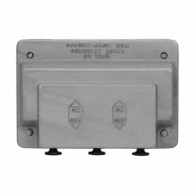 Eaton Crouse-Hinds series DS snap switch cover, Feraloy iron alloy, Surface or flush mount, Three-gang, With operating mechanism and gasket, For external operation of general use snap switches