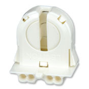Medium Base, T8 Only Bi-Pin, Fluorescent Lampholder, White, Panel Locator Post