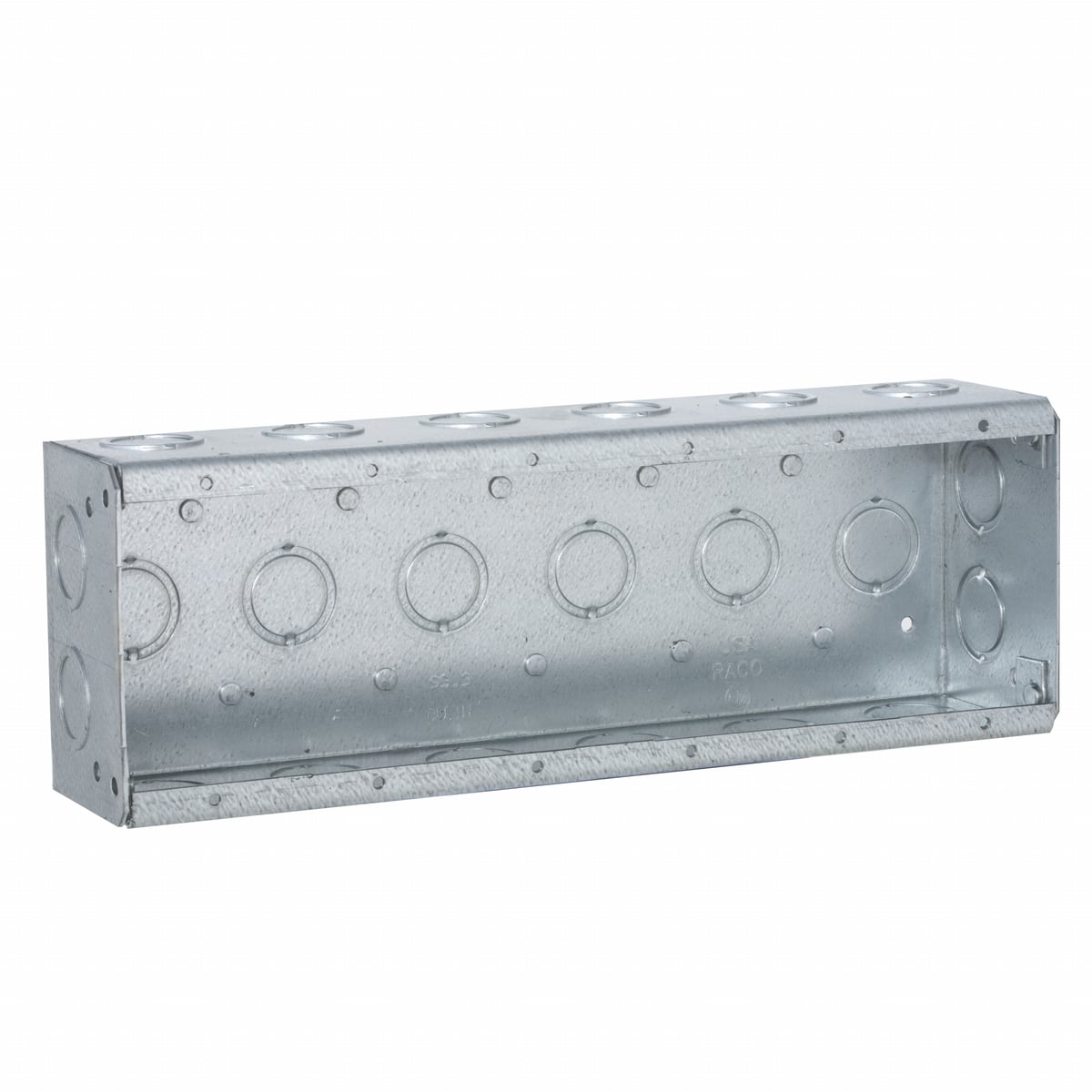 Masonry Boxes, 2-1/2 In. Deep - Nongangable with Conduit KO's, 6-Gang,11-1/32 In. Wide
