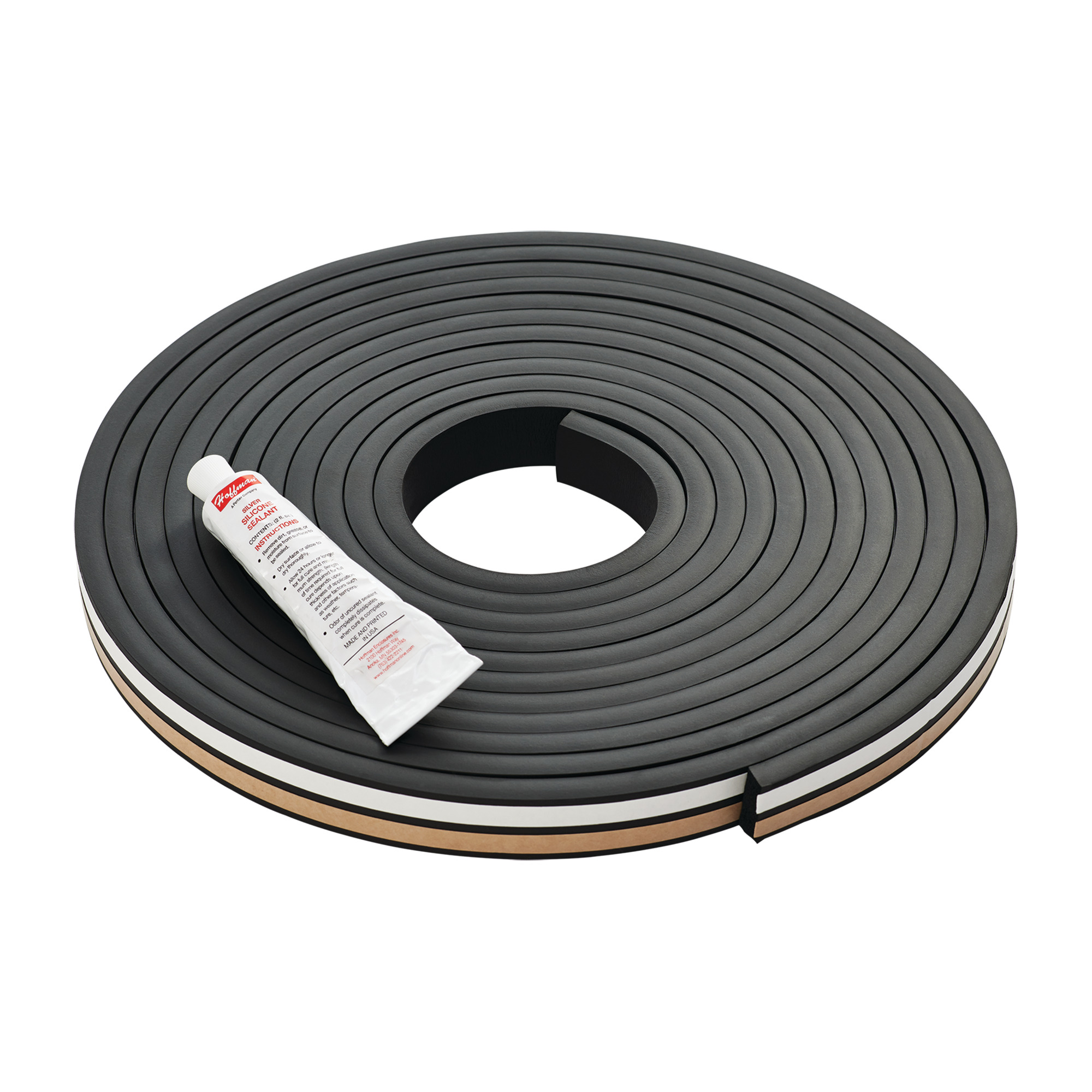 Gasket Replacement Kit for HOFFMAN Enclosures, .38x1.00 inch, Black, Silicone