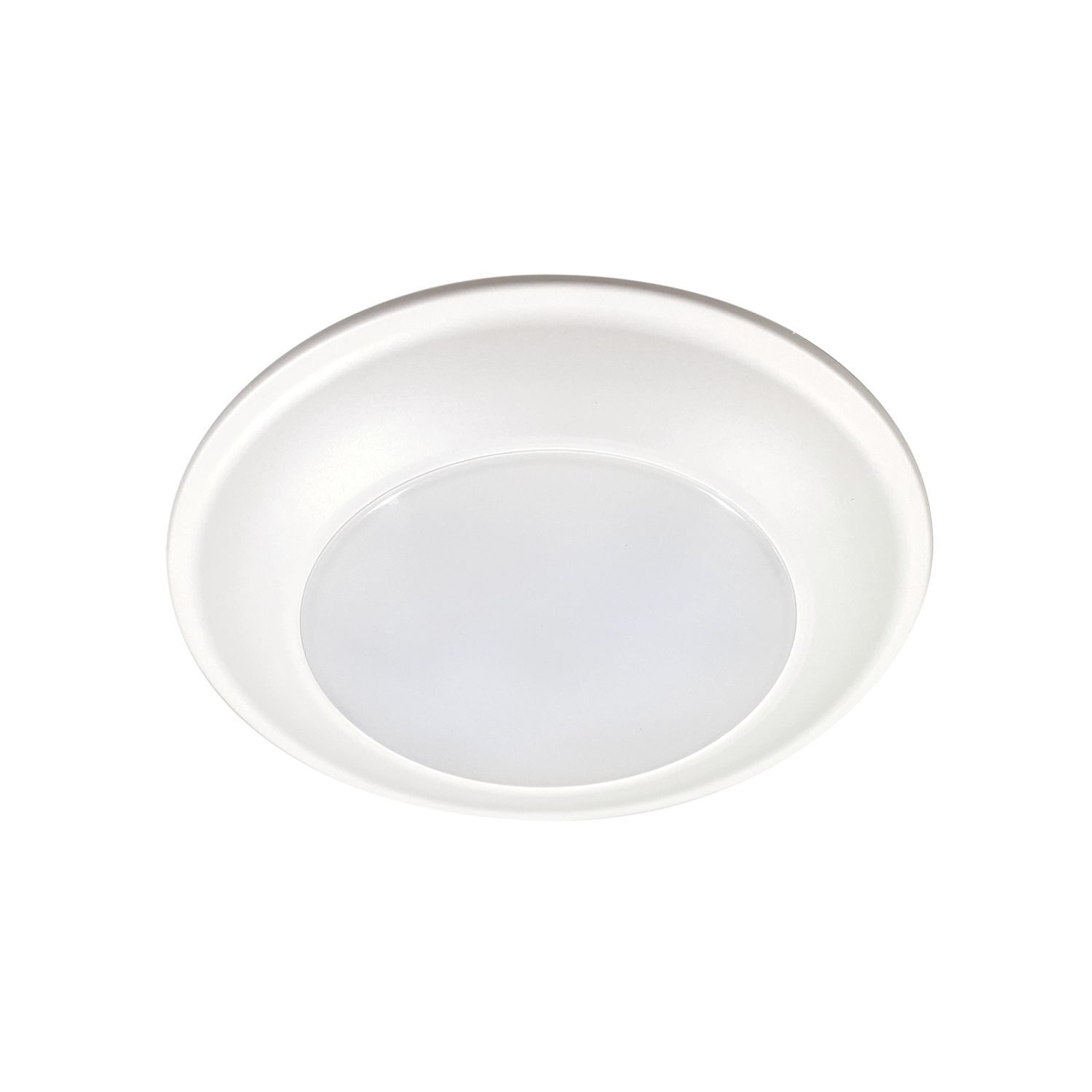 6" LED surface light, 900 lumens (nominal), 90 CRI minimum, 3000K CCT, 120V 60Hz, LE and TE phase, matte white flange cut 10 percent dimming, Qty 6 bulk pack (not for individual sale)