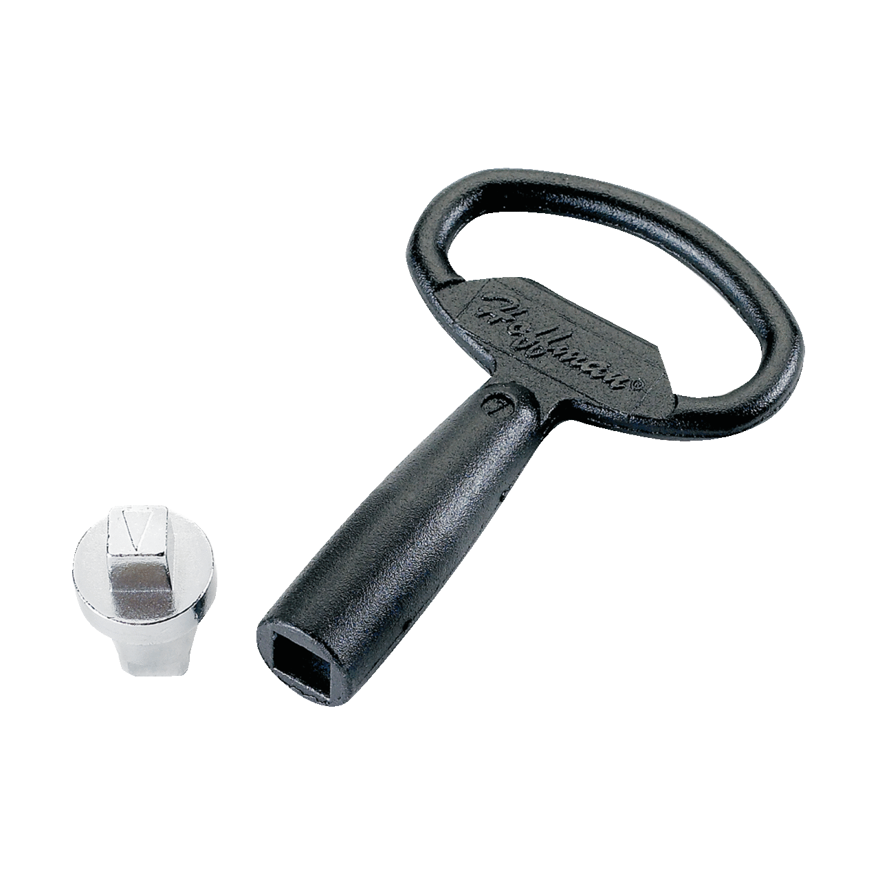 Lock Insert, 7mm Square with Key, Black Textured, Steel