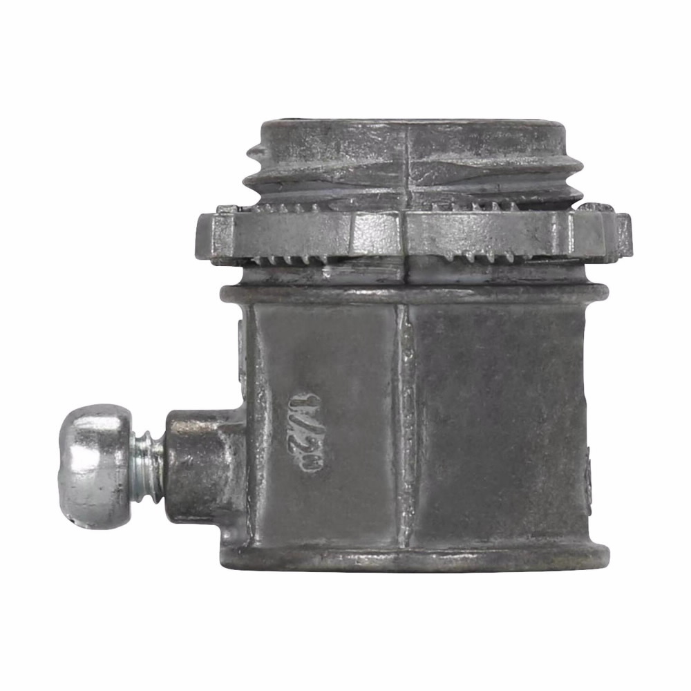 Eaton Crouse-Hinds series EMT set screw type connector, EMT, Straight, Non-insulated, Zinc die cast, Threadless, 1"