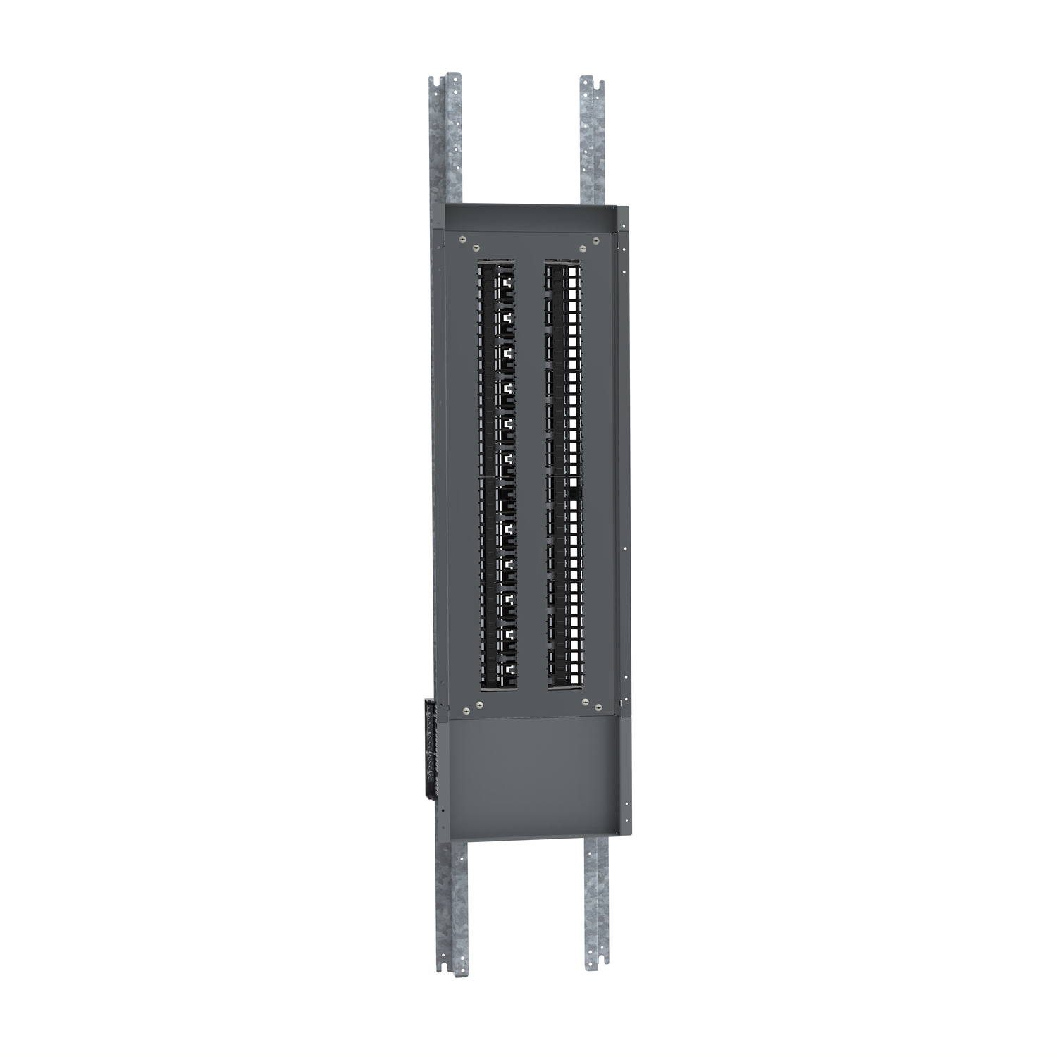 Panelboard interior, NQ, main lugs, 400A, Al bus, 72 pole spaces, 3 phase, 4 wire, 240VAC, 48VDC