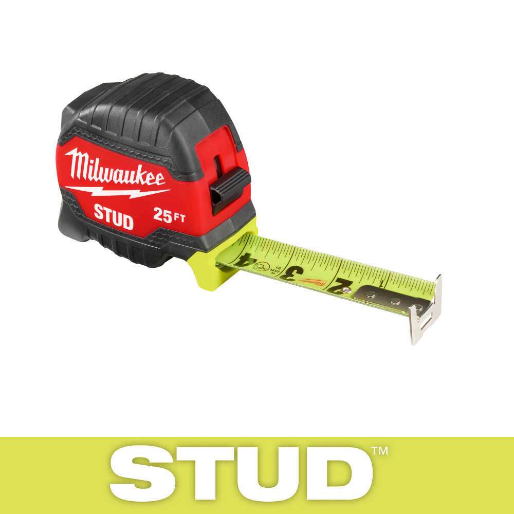 MILWAUKEE is committed to continuously innovating Layout Hand Tools. With a full line of Tape Measures, MILWAUKEE provides a solution for every user, ranging from reach, to durability, to compact size. STUD is the most durable Tape Measure in the industry with the longest lasting blade, combating blade tear. Wide Blade Tapes deliver the longest reach & straightest standout, allowing just one user to easily and accurately make long distance measurements. In addition to Tape Measures, Milwaukee provides a wide range of layout hand tools including levels, squares, measuring wheels, long tapes, marking solutions and much more