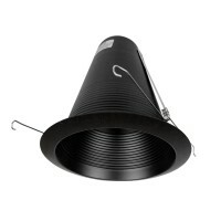 6 in. Black Airtight Recessed Cone Baffle Trim, Fits 6 inch Housings
