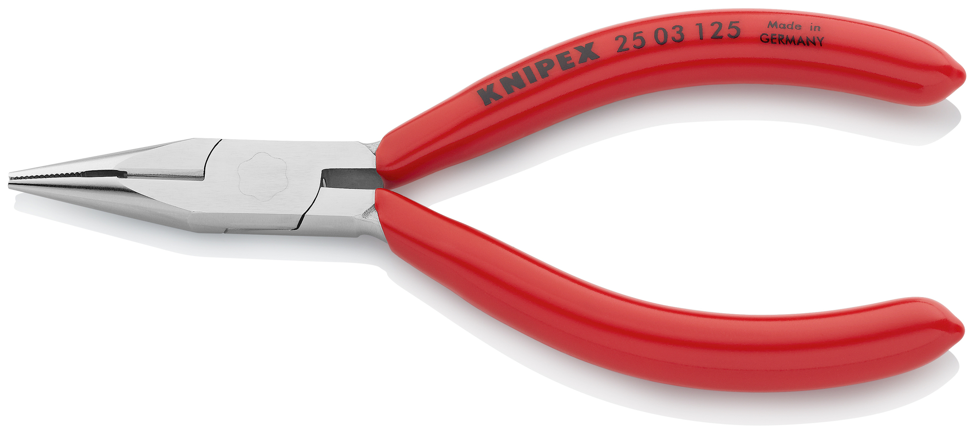 Long Nose Pliers with Cutter, 5 in., Plastic Coating, Chrome Plated