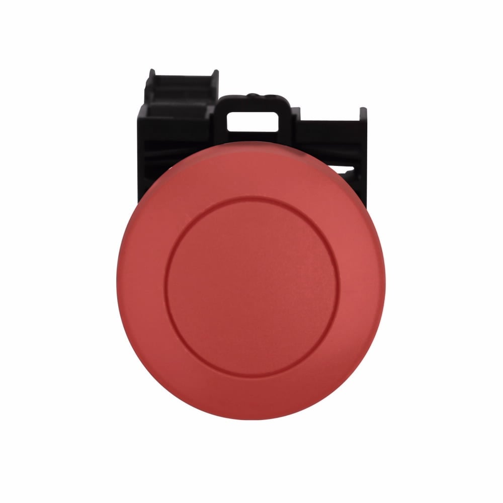 Eaton M22 modular pushbutton, M22 Pushbutton, Complete Device, 22.5 mm, Knob, Mushroom , Maintained, Non-illuminated, Bezel: Black, Button: Red, 1NC, IP66, NEMA 4X, 13