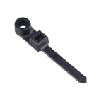Integrated Mounting Hole Cable Tie, Black Polyamide (Nylon 6.6) for Temperatures up to 85 Degrees Celsius (185 F), Weather and Ultraviolet Resistant for Indoor and Outdoor Applications, UL/EN/CSA62275 Type 2/21 Rated for AH-2 Plenum and as a Flexible Cable and Conduit Support, Length of 205.70mm (8.1 Inches), Width of 4.6mm (0.18 Inches), Thickness of 1.35mm (0.053 Inches), Tensile Strength Rating of 222 Newtons (50 Pounds), #10 Screw for Mounting, Bulk Pack