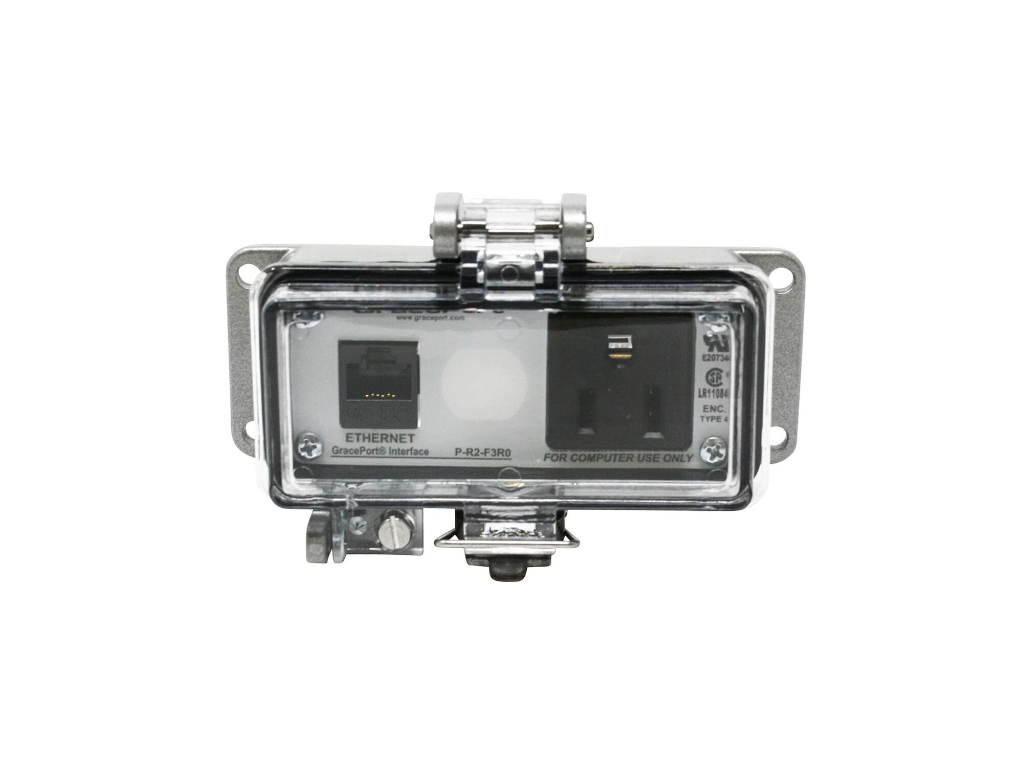 PANEL INTERFACE CONNECTOR WITH CATEGORY 5E RJ45, PANEL MOUNT HOUSING, UL TYPE 4, SIMPLEX OUTLET, NO CIRCUIT BREAKER