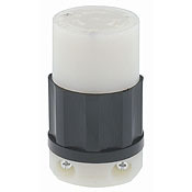 20 Amp, 600 Volt, NEMA L9-20R, 2P, 3W, Locking Connector, Industrial Grade, Grounding - Black-White