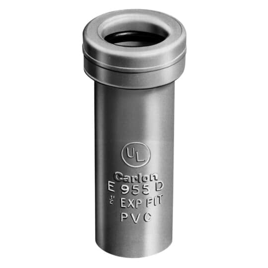 Short Expansion Coupling, Size 1/2 Inch, Length 3.250 Inches, Material PVC, Color Gray, For use with Schedule 40 and 80 Conduit