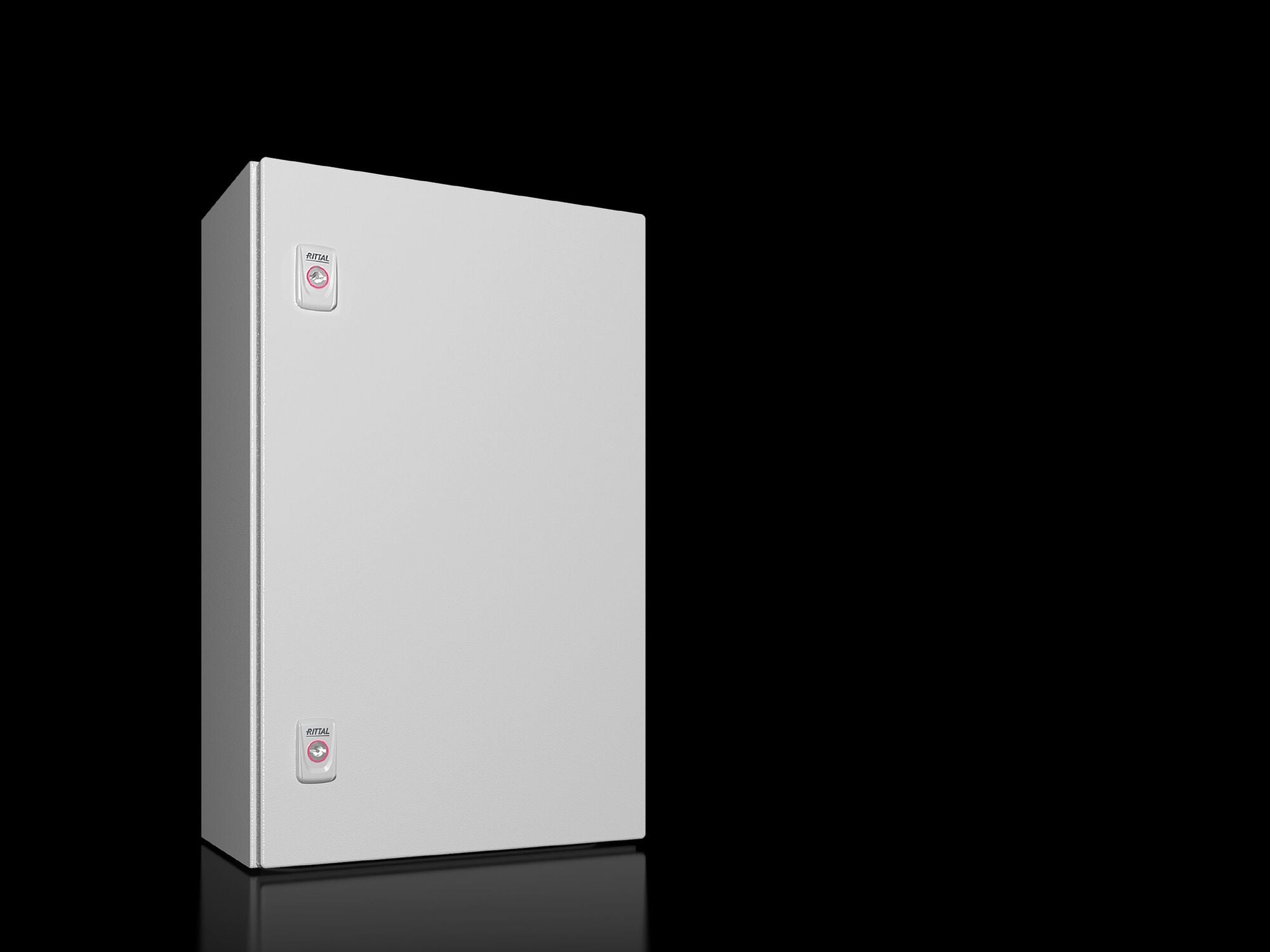 AX Compact enclosure, WHD: 380x600x210 mm, carbon steel, with mounting plate, single-door, with two cam locks