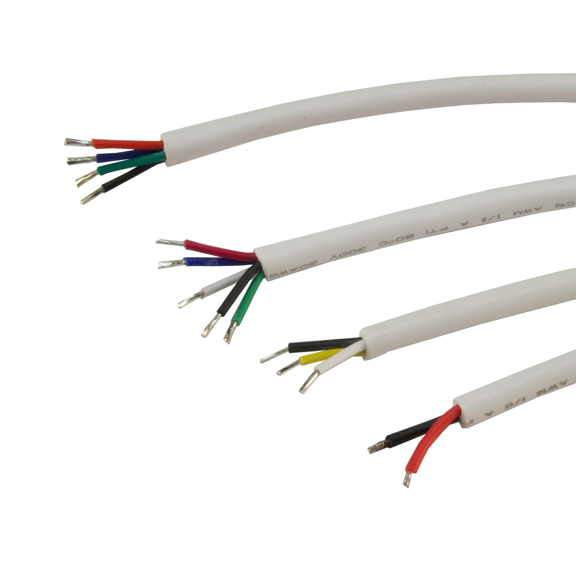 PVC Jacketed 2464 Wire - 20/4, White, By the Foot