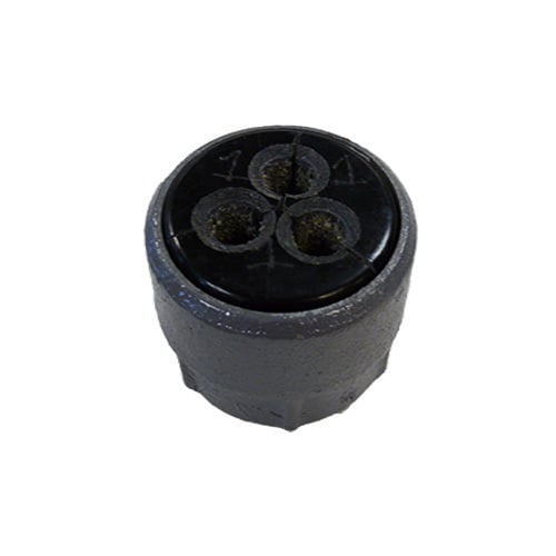 Cable Support, Type Multiple Segment Plug, Body Type Tapered, Conduit Type Rigid/IMC/EMT, Conduit Position Vertical, Conductor Size 18 to 8 AWG, 6 to 1/0 AWG, 2/0 to 4/0 AWG, 4/0 AWG to 750 KCMIL (Aluminum/Copper Clad Aluminum/Copper), Conduit Size 4 Inch, Cable Type Non-Armored, Number of Conductors 1 to 4 (Same Size), Size 5-5/8 Inch Dia x 3-3/4 Inch H, Material Hot Dip Galvanized Malleable/Ductile Iron, Application Indoor, Approval UL 514B, CSA C22.2, Applicable Standard NEC 300-19, With pOZi-grip R-Style Wedging Plug
