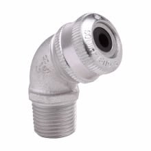 Eaton Crouse-Hinds series CGD cable gland, Cable range min/max: 0.250-0.375", Non-armoured and tray cable, 45 angle, Non-armoured gland, Feraloy iron alloy, General purpose, 1/2" NPT