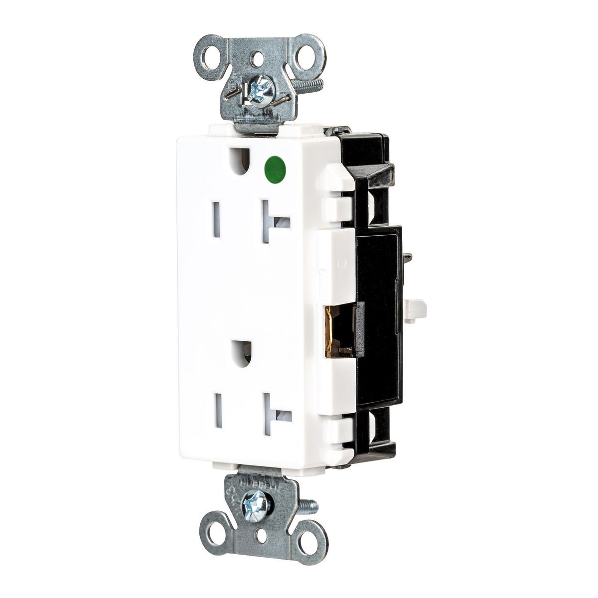 Straight Blade Devices, EdgeConnect, Decorator Receptacle, Hospital Grade, Tamper Resistant, 2-Pole 3-Wire, 20A 125V, 5-20R, Screwless Terminal, White