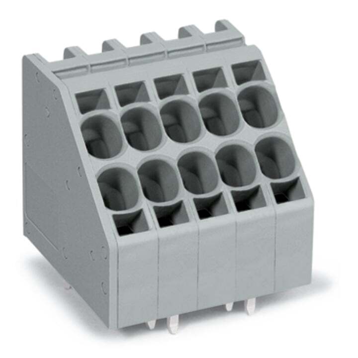 2-conductor PCB terminal block; 10 mm; Pin spacing 7.5 mm; 3-pole; Push-in CAGE CLAMP; 10,00 mm; gray