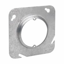 Eaton Crouse-Hinds series Square Cover, 4-11/16", Natural, Raised surface, Steel, 1-1/4" raised, with ears 2-3/4", 9.0  cubic inch capacity