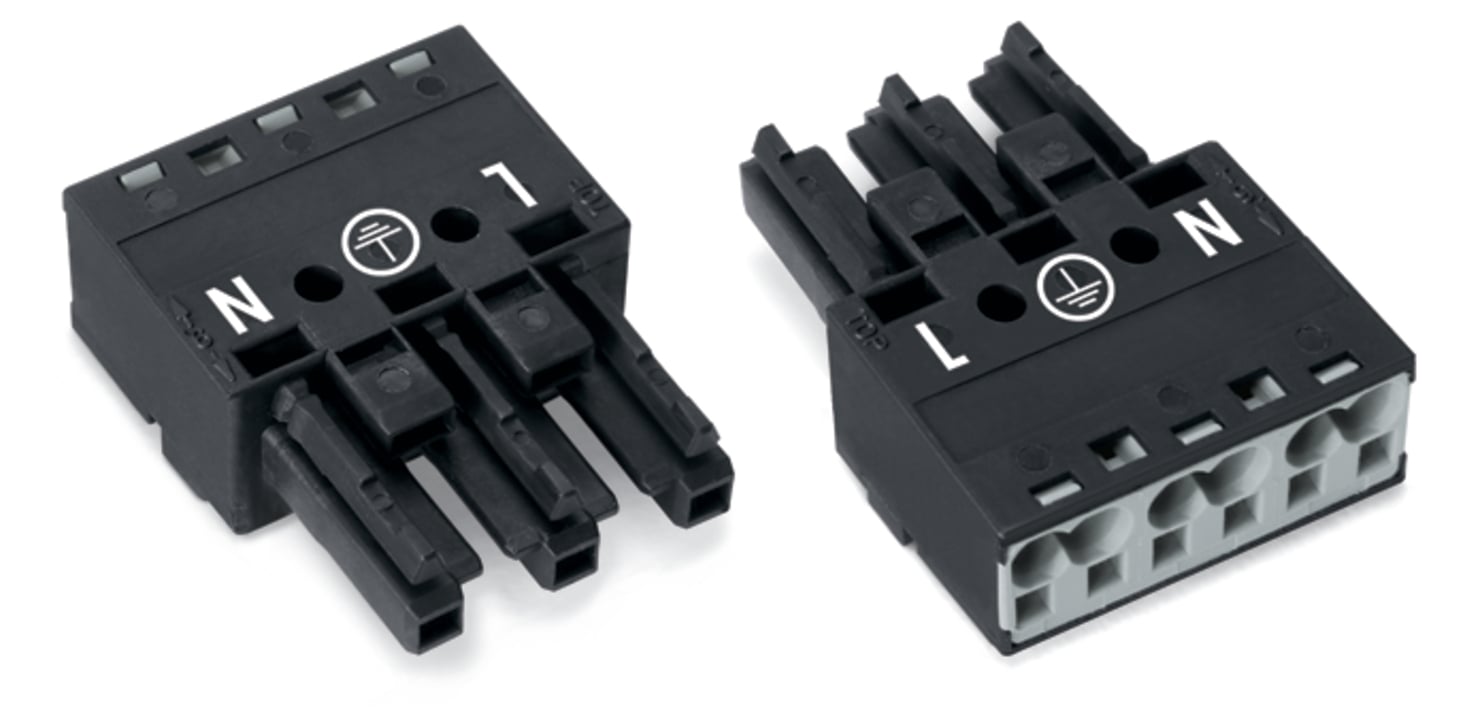 Socket; 3-pole; Cod. A; 4,00 mm; black