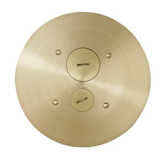 Poke-Through Cover, 7-1/4 Inch Diameter, Brass with Brushed Finish