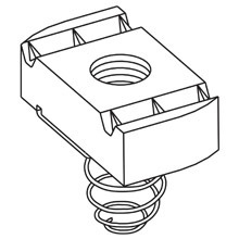 Eaton B-Line series spring nut, 0.85" H x 1.3750" L x 1.23" W, Steel, Electro-plated, 8"-32 bolt size