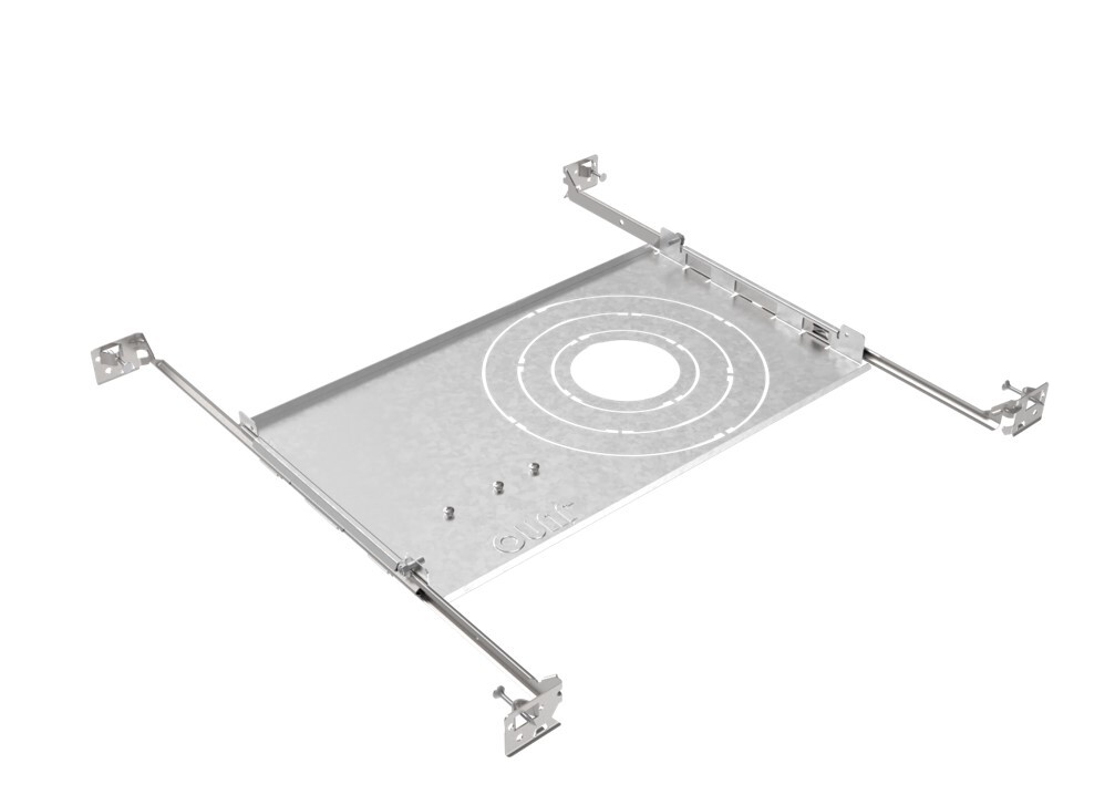 The Juno Wafer WF8643 PAN is a universal new construction pre-mounting plate for the 3, 4, 6, and 8 inch LED ultra-thin downlights. The new construction plate can be installed in either wood joist or suspended T-Grid ceilings up to 1  ceiling thickness. Universal New Construction Wafer Pan, Retail Pack of 6.