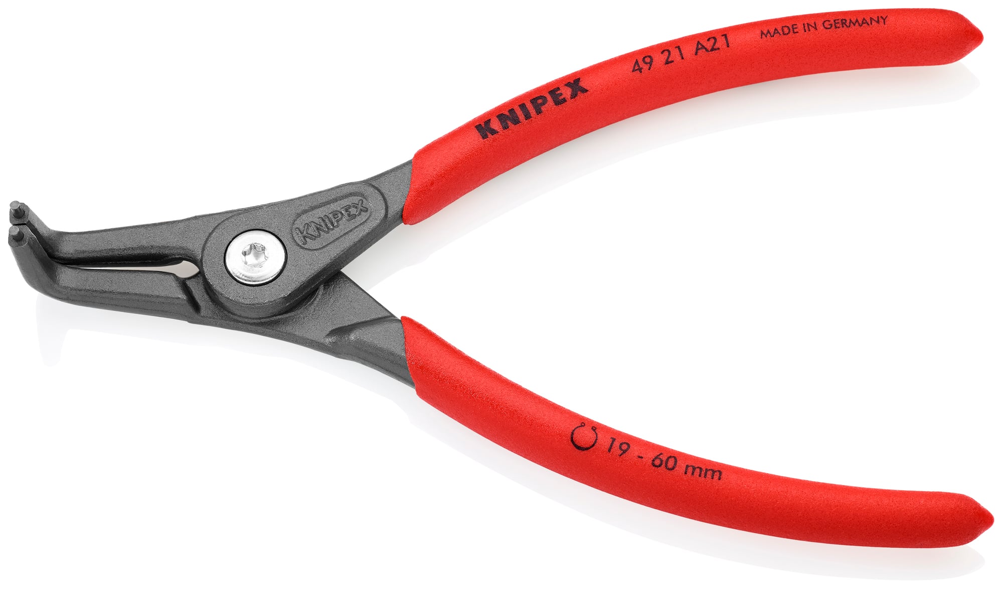 External 90° Angled Precision Snap Ring Pliers, 6 1/2 in., Non-slip plastic, 5/64 in. Tips