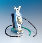 1243-I Grounding Heavy Duty Pigtail AC Quiet Toggle Switch, 120/277 V AC, 20 A, 1/2, 2 hp Power Rating