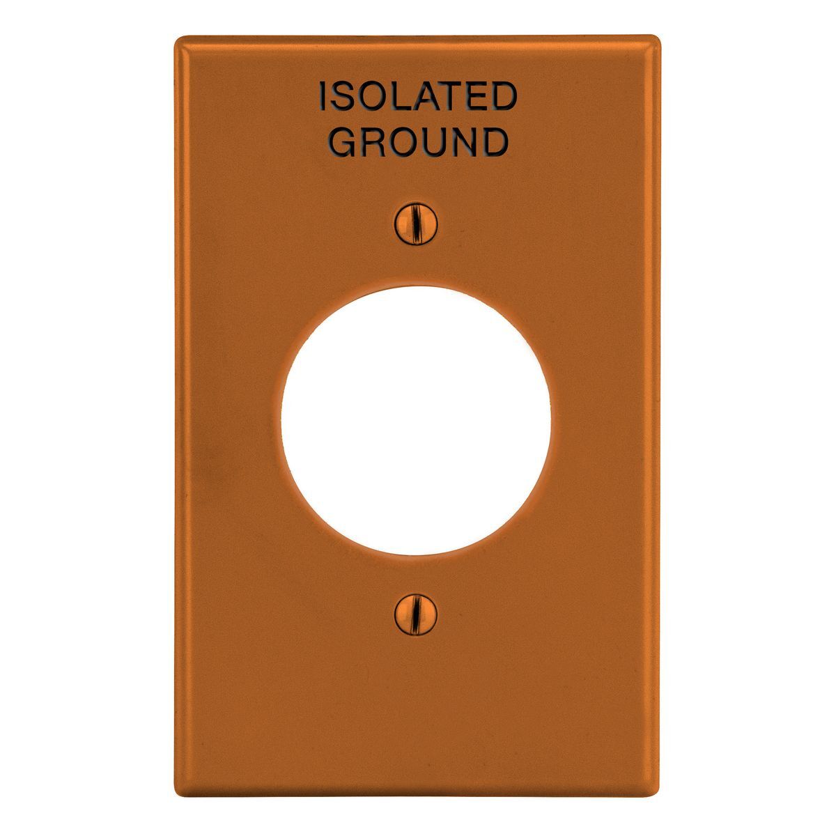 Wallplate, 1-Gang, 1.60" Opening Isolated Ground, Orange