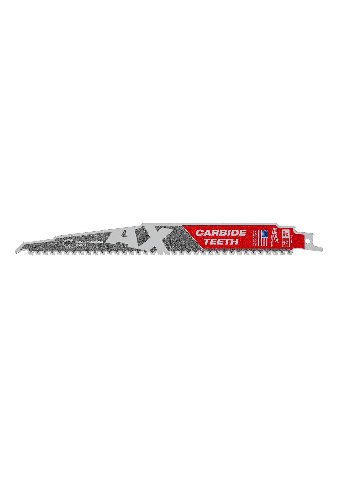The Ax with Carbide Teeth SAWZALLBlade 9 in. 5T