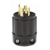 30 Amp, 480 Volt 3-Phase, NEMA L16-30P, 3P, 4W, Locking Plug, Industrial Grade, Grounding, All Black - Black