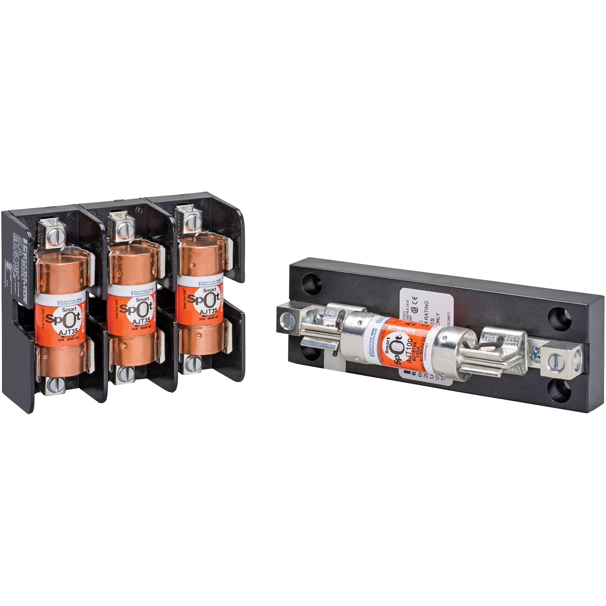 Fuse Block 600VAC 600VDC Class J 100A 3-Pole Box Side-Clip