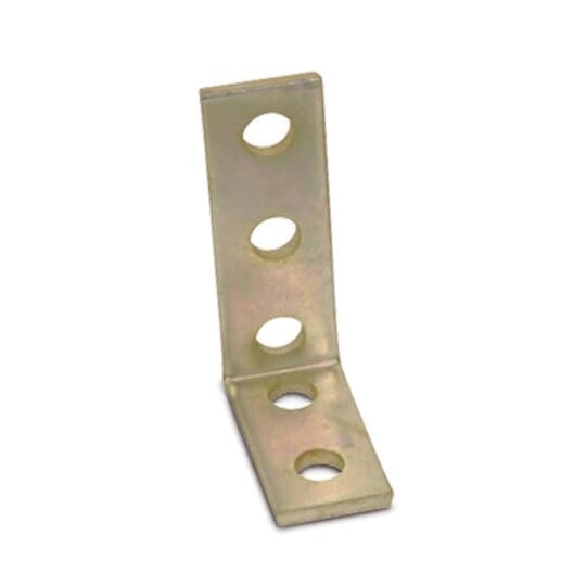 Connector Five-Hole Angle, Length 4-1/2 Inches, Length from Beam 3 Inches, Width 1-1/2 Inches, Electro-Galvanized Steel with 9/16 Inch Holes on 1-1/2 Inch Centers
