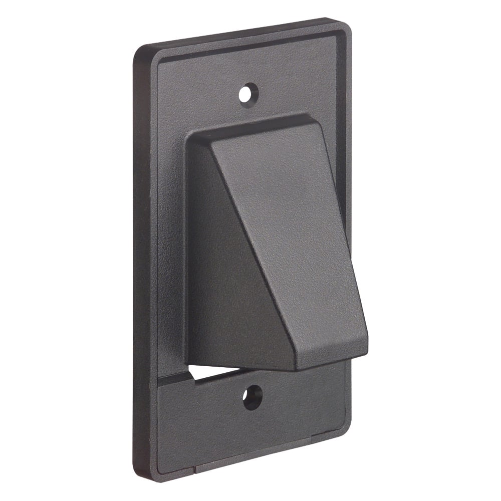 Scoop 1-Gang Reversible Two-Piece Low-Voltage Cable Entrance Plate; Paintable Plastic, Black