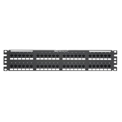 DP5e  Flat Cat 5e Punchdown Patch Panel 48 Ports, 2RU, Black