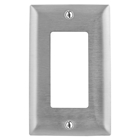 Hubbell Wiring Device Kellems, Wallplates and Boxes, Metallic Plates, 1-Gang, 1) GFCI Opening, Standard Size, Stainless Steel