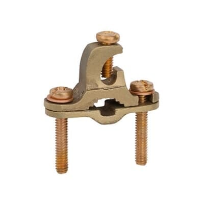 Direct Burial Ground Clamp for Wire Range 10 - 2, Pipe Size 1/2 - 1, Ground Rod Range 1/4 - 1
