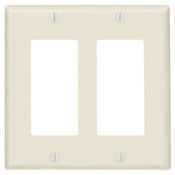 2-Gang Decora/GFCI Device Decora Wallplate, Standard Size, Thermoset, Device Mount, Black