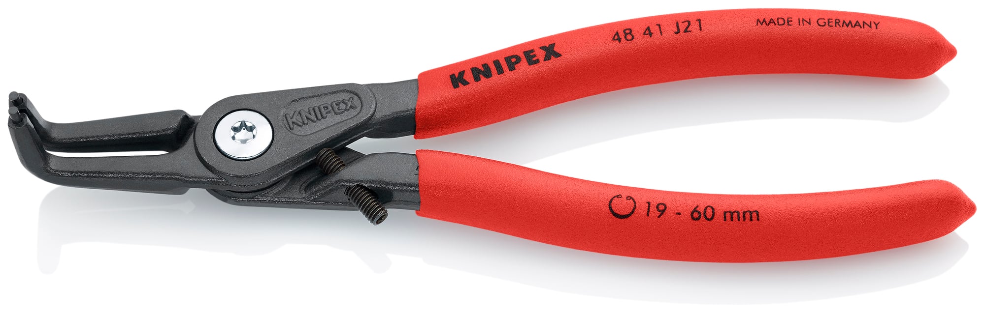 Internal 90° Angled Precision Snap Ring Pliers-Limiter, 6 1/2 in., Non-slip plastic, 5/64 in. Tips